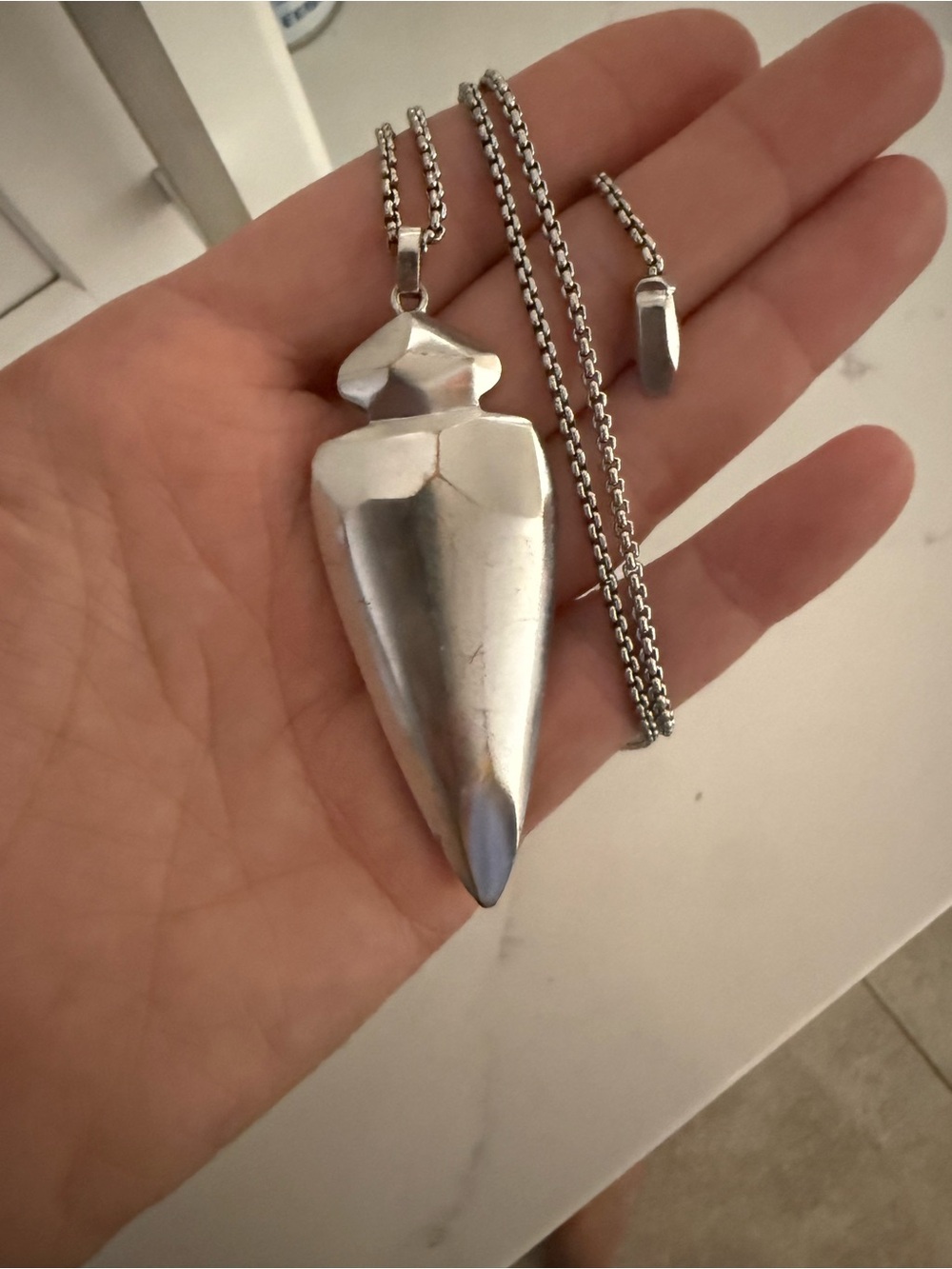 Retired Kendra Scott Staley Arrowhead necklace, silver